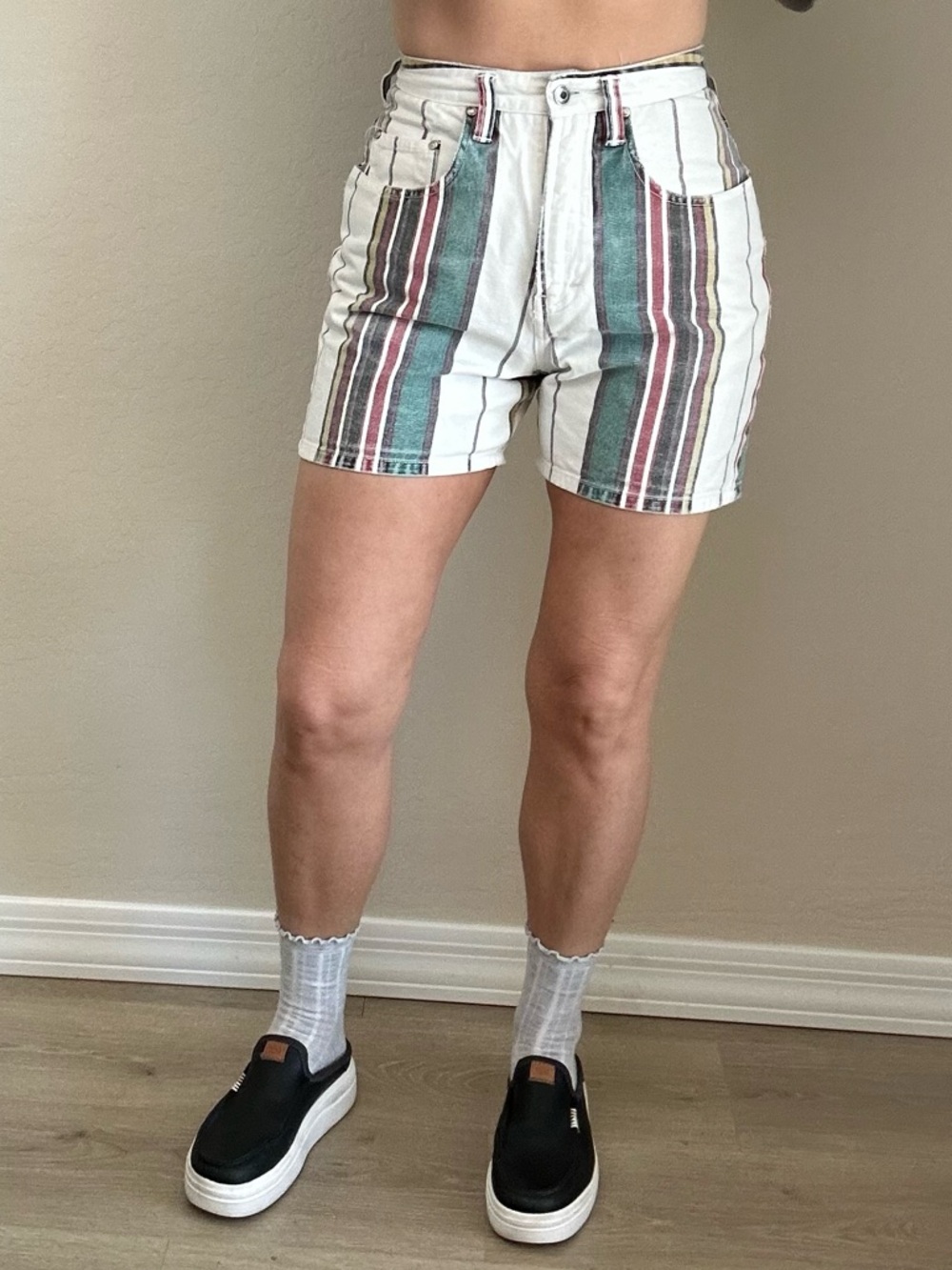 UNIONBAY vintage striped shorts high rise